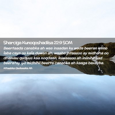 Picture 02 - Sharciga Kunoqoshadiisa 22:9 SOM - Beertaada canabka ah waa inaadan ku wada beeran - Bible Verse Picture
