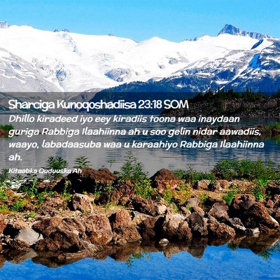 Picture 02 - Sharciga Kunoqoshadiisa 23:18 SOM - Dhillo kiradeed iyo eey kiradiis toona waa - Bible Verse Picture