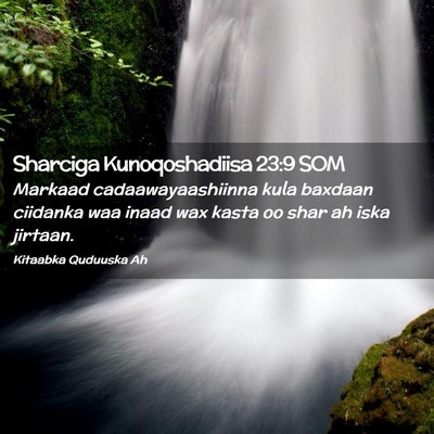 Picture 02 - Sharciga Kunoqoshadiisa 23:9 SOM - Markaad cadaawayaashiinna kula baxdaan ciidanka - Bible Verse Picture