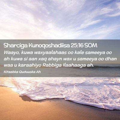 Picture 02 - Sharciga Kunoqoshadiisa 25:16 SOM - Waayo, kuwa waxyaalahaas oo kale sameeya oo ah - Bible Verse Picture