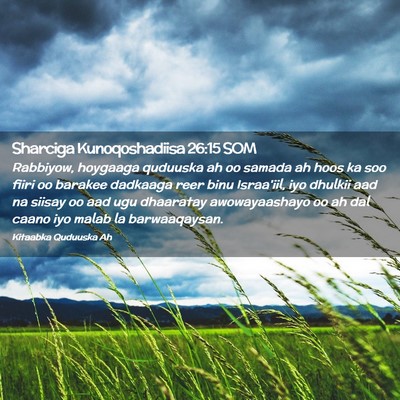 Picture 02 - Sharciga Kunoqoshadiisa 26:15 SOM - Rabbiyow, hoygaaga quduuska ah oo samada ah hoos - Bible Verse Picture