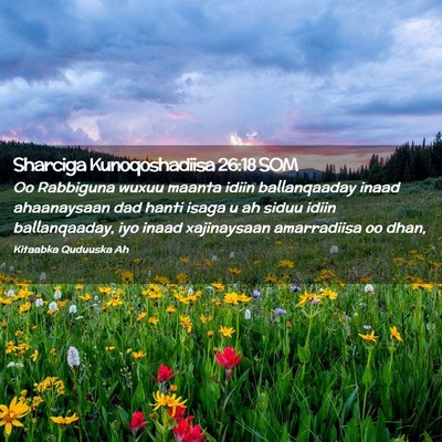 Picture 02 - Sharciga Kunoqoshadiisa 26:18 SOM - Oo Rabbiguna wuxuu maanta idiin ballanqaaday - Bible Verse Picture
