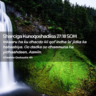 Picture 02 - Sharciga Kunoqoshadiisa 27:18 SOM - Inkaaru ha ku dhacdo kii qof indha la' jidka ka - Bible Verse Picture