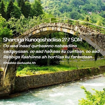 Picture 02 - Sharciga Kunoqoshadiisa 27:7 SOM - Oo waa inaad qurbaanno nabaadiino sadqaysaan, oo - Bible Verse Picture