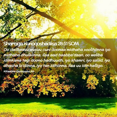 Picture 02 - Sharciga Kunoqoshadiisa 28:51 SOM - Oo dadkaasu wuxuu cuni doonaa midhaha xoolihiinna - Bible Verse Picture