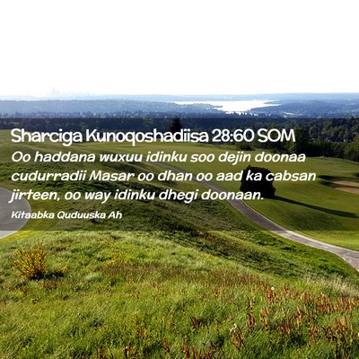 Picture 02 - Sharciga Kunoqoshadiisa 28:60 SOM - Oo haddana wuxuu idinku soo dejin doonaa - Bible Verse Picture