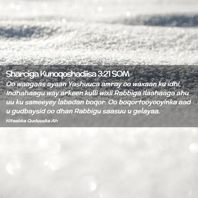 Picture 02 - Sharciga Kunoqoshadiisa 3:21 SOM - Oo waagaas ayaan Yashuuca amray oo waxaan ku - Bible Verse Picture