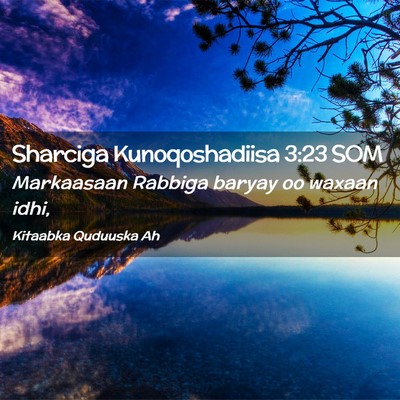 Picture 02 - Sharciga Kunoqoshadiisa 3:23 SOM - Markaasaan Rabbiga baryay oo waxaan - Bible Verse Picture