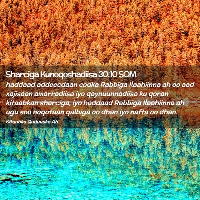 Picture 02 - Sharciga Kunoqoshadiisa 30:10 SOM - haddaad addeecdaan codka Rabbiga Ilaahiinna ah oo - Bible Verse Picture