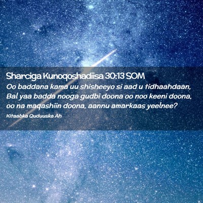 Picture 02 - Sharciga Kunoqoshadiisa 30:13 SOM - Oo baddana kama uu shisheeyo si aad u - Bible Verse Picture