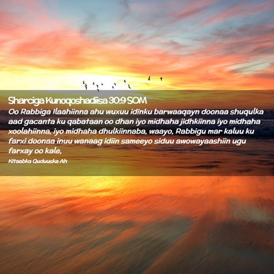 Picture 02 - Sharciga Kunoqoshadiisa 30:9 SOM - Oo Rabbiga Ilaahiinna ahu wuxuu idinku barwaaqayn - Bible Verse Picture