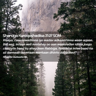 Picture 02 - Sharciga Kunoqoshadiisa 31:27 SOM - Waayo, caasinimadiinna iyo madax adkaantiinna - Bible Verse Picture