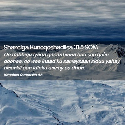 Picture 02 - Sharciga Kunoqoshadiisa 31:5 SOM - Oo Rabbigu iyaga gacantiinna buu soo gelin - Bible Verse Picture