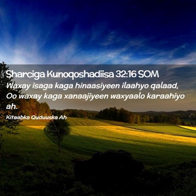 Picture 02 - Sharciga Kunoqoshadiisa 32:16 SOM - Waxay isaga kaga hinaasiyeen ilaahyo qalaad, Oo - Bible Verse Picture