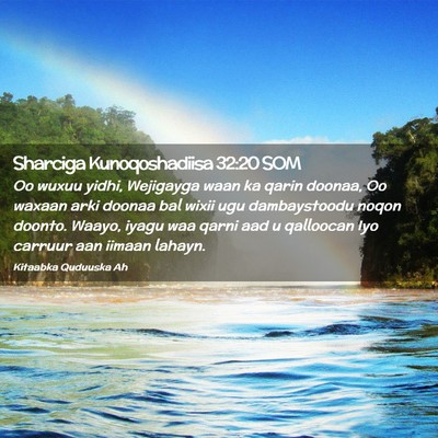 Picture 02 - Sharciga Kunoqoshadiisa 32:20 SOM - Oo wuxuu yidhi, Wejigayga waan ka qarin doonaa, - Bible Verse Picture