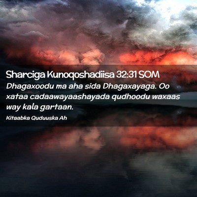 Picture 02 - Sharciga Kunoqoshadiisa 32:31 SOM - Dhagaxoodu ma aha sida Dhagaxayaga. Oo xataa - Bible Verse Picture