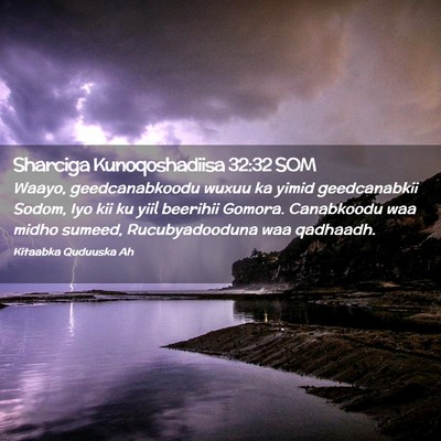 Picture 02 - Sharciga Kunoqoshadiisa 32:32 SOM - Waayo, geedcanabkoodu wuxuu ka yimid geedcanabkii - Bible Verse Picture