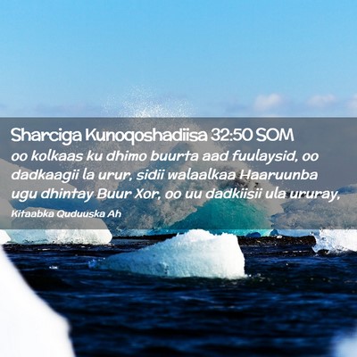 Picture 02 - Sharciga Kunoqoshadiisa 32:50 SOM - oo kolkaas ku dhimo buurta aad fuulaysid, oo - Bible Verse Picture