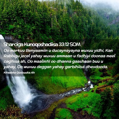 Picture 02 - Sharciga Kunoqoshadiisa 33:12 SOM - Oo markuu Benyaamiin u ducaynayayna wuxuu yidhi, - Bible Verse Picture