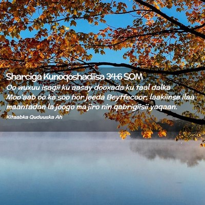 Picture 02 - Sharciga Kunoqoshadiisa 34:6 SOM - Oo wuxuu isagii ku aasay dooxada ku taal dalka - Bible Verse Picture