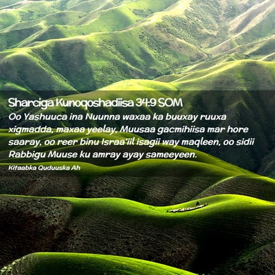 Picture 02 - Sharciga Kunoqoshadiisa 34:9 SOM - Oo Yashuuca ina Nuunna waxaa ka buuxay ruuxa - Bible Verse Picture