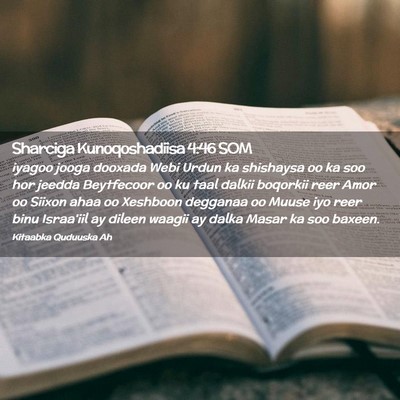 Picture 02 - Sharciga Kunoqoshadiisa 4:46 SOM - iyagoo jooga dooxada Webi Urdun ka shishaysa oo - Bible Verse Picture