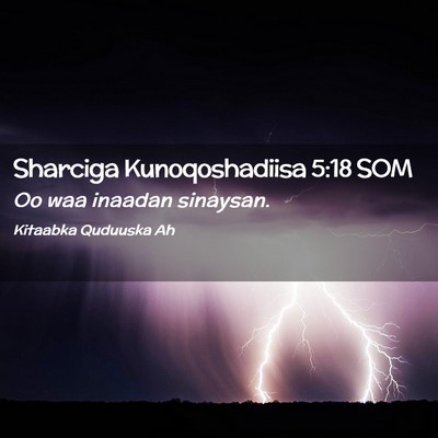 Picture 02 - Sharciga Kunoqoshadiisa 5:18 SOM - Oo waa inaadan - Bible Verse Picture