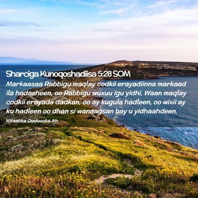 Picture 02 - Sharciga Kunoqoshadiisa 5:28 SOM - Markaasaa Rabbigu maqlay codkii erayadiinna - Bible Verse Picture
