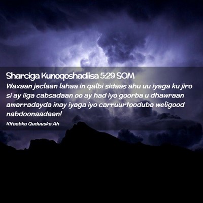 Picture 02 - Sharciga Kunoqoshadiisa 5:29 SOM - Waxaan jeclaan lahaa in qalbi sidaas ahu uu iyaga - Bible Verse Picture