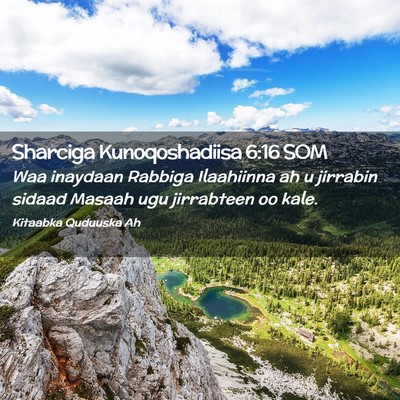 Picture 02 - Sharciga Kunoqoshadiisa 6:16 SOM - Waa inaydaan Rabbiga Ilaahiinna ah u jirrabin - Bible Verse Picture