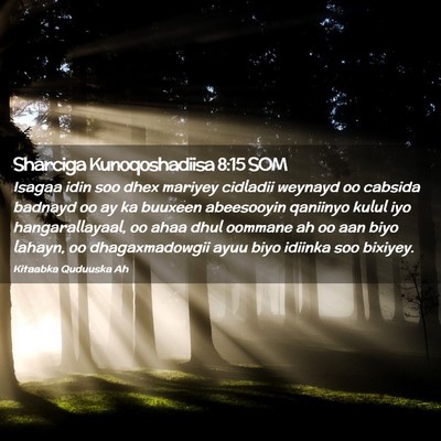 Picture 02 - Sharciga Kunoqoshadiisa 8:15 SOM - Isagaa idin soo dhex mariyey cidladii weynayd oo - Bible Verse Picture