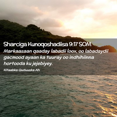 Picture 02 - Sharciga Kunoqoshadiisa 9:17 SOM - Markaasaan qaaday labadii loox, oo labadaydii - Bible Verse Picture