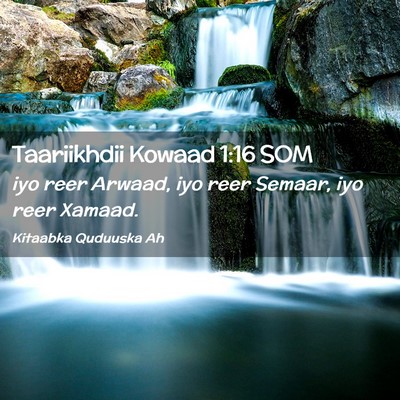 Picture 02 - Taariikhdii Kowaad 1:16 SOM - iyo reer Arwaad, iyo reer Semaar, iyo reer - Bible Verse Picture