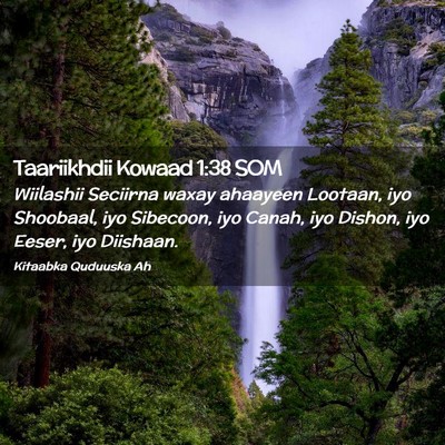 Picture 02 - Taariikhdii Kowaad 1:38 SOM - Wiilashii Seciirna waxay ahaayeen Lootaan, iyo - Bible Verse Picture