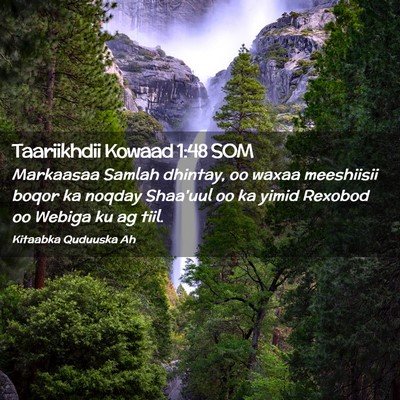 Picture 02 - Taariikhdii Kowaad 1:48 SOM - Markaasaa Samlah dhintay, oo waxaa meeshiisii - Bible Verse Picture