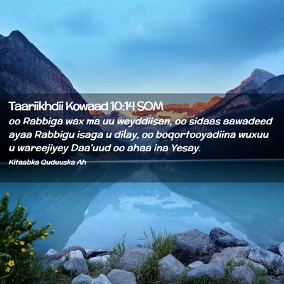Picture 02 - Taariikhdii Kowaad 10:14 SOM - oo Rabbiga wax ma uu weyddiisan, oo sidaas - Bible Verse Picture