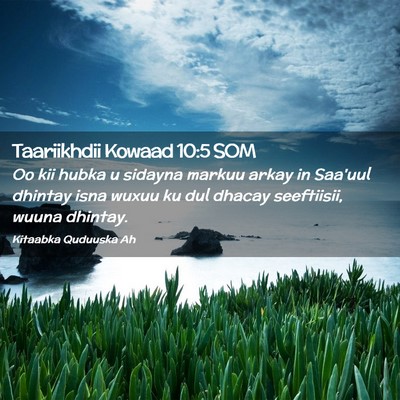 Picture 02 - Taariikhdii Kowaad 10:5 SOM - Oo kii hubka u sidayna markuu arkay in Saa'uul - Bible Verse Picture