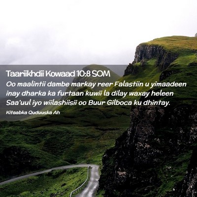 Picture 02 - Taariikhdii Kowaad 10:8 SOM - Oo maalintii dambe markay reer Falastiin u - Bible Verse Picture