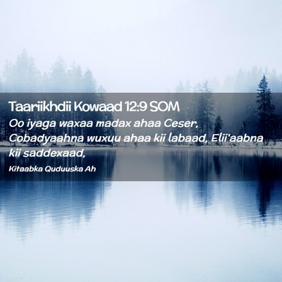 Picture 02 - Taariikhdii Kowaad 12:9 SOM - Oo iyaga waxaa madax ahaa Ceser, Cobadyaahna - Bible Verse Picture