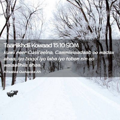Picture 02 - Taariikhdii Kowaad 15:10 SOM - kuwii reer Cusii'eelna, Cammiinaadaab oo madax - Bible Verse Picture