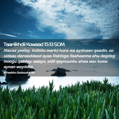 Picture 02 - Taariikhdii Kowaad 15:13 SOM - Maxaa yeelay, indinku markii hore ma aydnaan - Bible Verse Picture