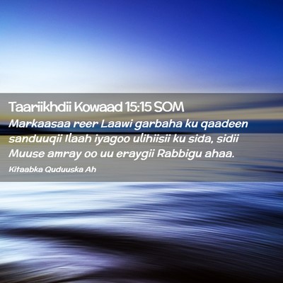 Picture 02 - Taariikhdii Kowaad 15:15 SOM - Markaasaa reer Laawi garbaha ku qaadeen sanduuqii - Bible Verse Picture