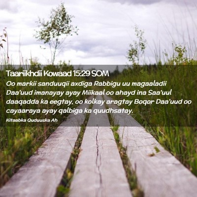 Picture 02 - Taariikhdii Kowaad 15:29 SOM - Oo markii sanduuqii axdiga Rabbigu uu magaaladii - Bible Verse Picture
