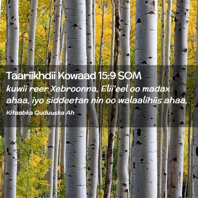 Picture 02 - Taariikhdii Kowaad 15:9 SOM - kuwii reer Xebroonna, Elii'eel oo madax ahaa, iyo - Bible Verse Picture