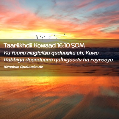 Picture 02 - Taariikhdii Kowaad 16:10 SOM - Ku faana magiciisa quduuska ah, Kuwa Rabbiga - Bible Verse Picture