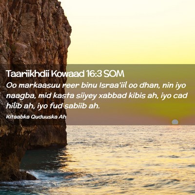 Picture 02 - Taariikhdii Kowaad 16:3 SOM - Oo markaasuu reer binu Israa'iil oo dhan, nin iyo - Bible Verse Picture