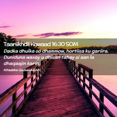 Picture 02 - Taariikhdii Kowaad 16:30 SOM - Dadka dhulka oo dhammow, hortiisa ku gariira. - Bible Verse Picture