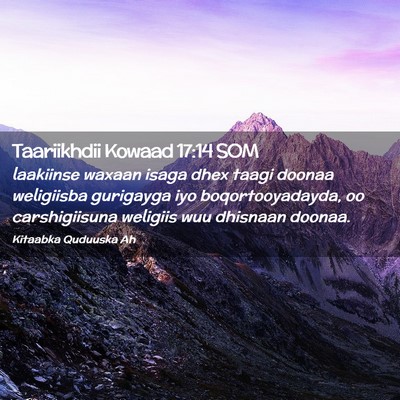 Picture 02 - Taariikhdii Kowaad 17:14 SOM - laakiinse waxaan isaga dhex taagi doonaa - Bible Verse Picture