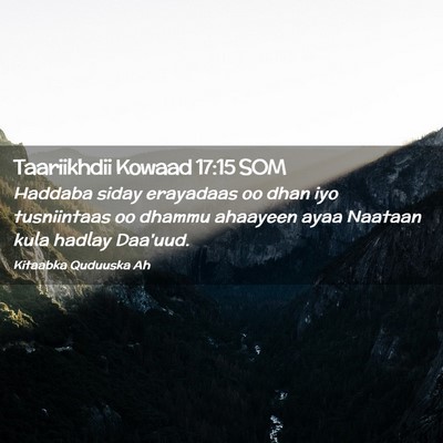 Picture 02 - Taariikhdii Kowaad 17:15 SOM - Haddaba siday erayadaas oo dhan iyo tusniintaas - Bible Verse Picture