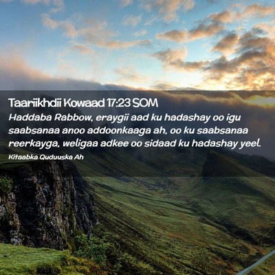 Picture 02 - Taariikhdii Kowaad 17:23 SOM - Haddaba Rabbow, eraygii aad ku hadashay oo igu - Bible Verse Picture